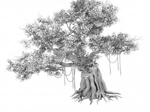 plant - banyan tree 02 3D Model
