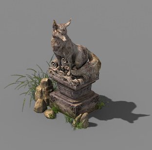 game model - fox - statue Modelo 3D .c4d .max .obj .3ds .fbx .stl .blend 