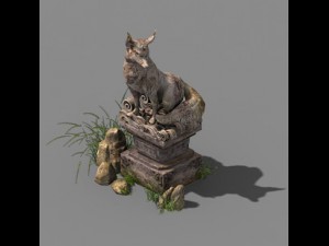 game model - fox - statue 3D Модель