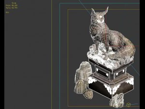 игровая модель - лиса - статуя 3D Модель
