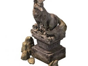 игровая модель - лиса - статуя 3D Модель