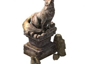 игровая модель - лиса - статуя 3D Модель