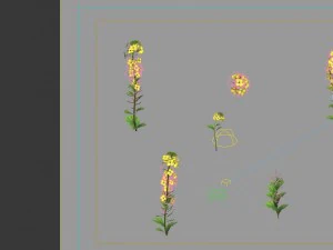 game model - forest - flowers 02 3D Model