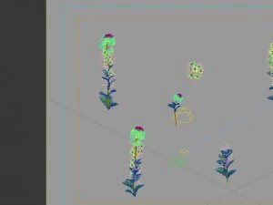 game model - forest - flowers 02 3D Model