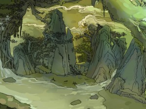 game model - forest - stone 04 Model 3D