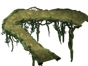 game model - forest - tree composition of mountain road 3D Model