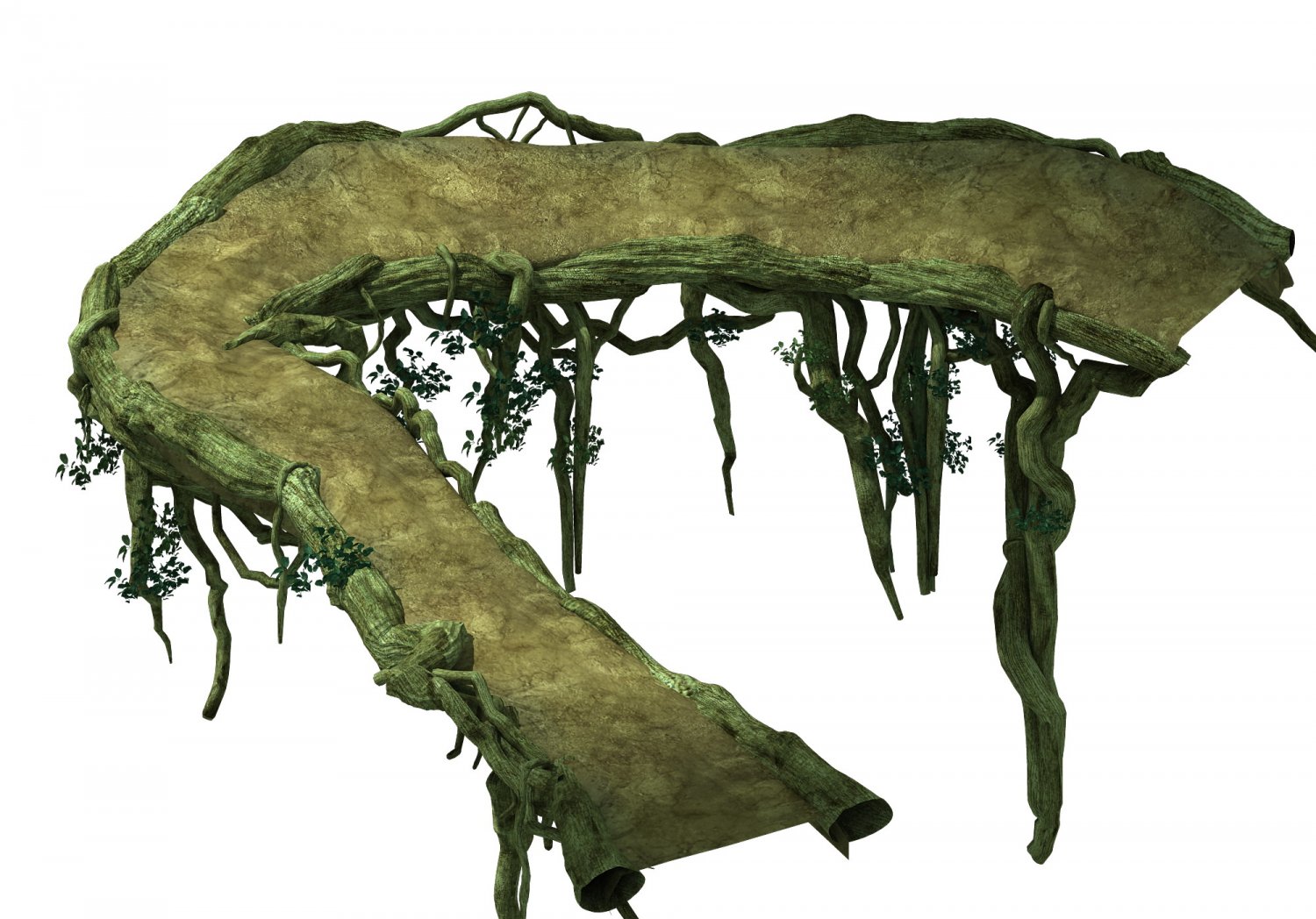 Game Model Forest Tree Composition Of Mountain Road 3d Model