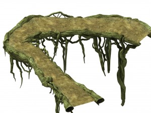 game model - forest - tree composition of mountain road Modello 3D