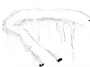 game model - forest - tree composition of mountain road Modello 3D