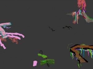 game model - forest - tree composition of mountain road Modello 3D
