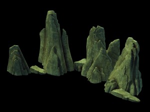game model - forest model - forest - tree - stone 3D Model