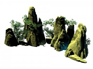 game model - forest model - forest - tree - stone 3D Model