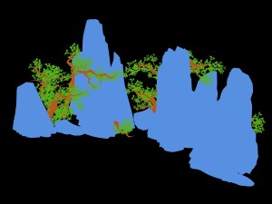game model - forest model - forest - tree - stone 3D Model