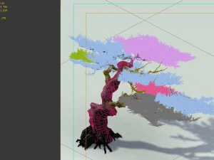 game model - forest - pine tree 01 - tree - stone 3D Model
