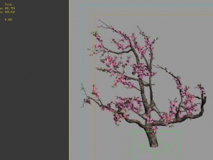game model - forest - peach tree 01 Model 3D