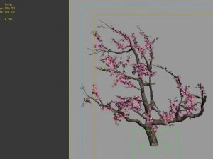 game model - forest - peach tree 01 3D Model