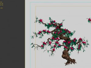 game model - forest - peach tree 02 3D Model