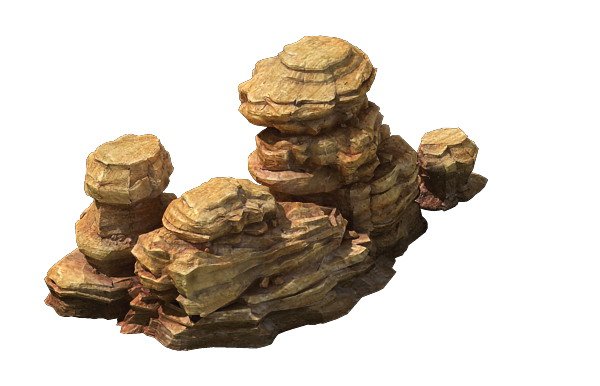 game model - desert gobi - wind stone 05 3D Модель .c4d .max .obj .3ds .fbx .stl .blend 