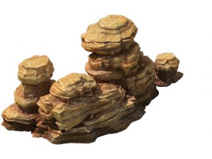 game model - desert gobi - wind stone 05 3D Model