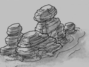 game model - desert gobi - wind stone 05 3D Модель