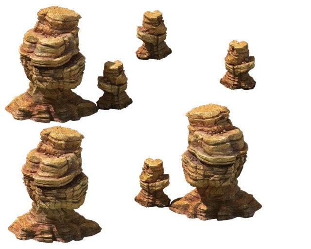 game model - desert gobi - wind stone 07 3D 模型 .c4d .max .obj .3ds .fbx .stl .blend 