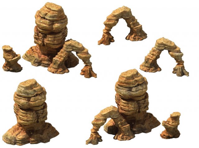 game model - desert gobi - wind stone 08 3D Model .c4d .max .obj .3ds .fbx .stl .blend 