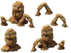 game model - desert gobi - wind stone 08 3D Model