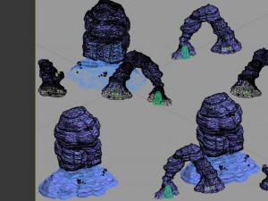 game model - desert gobi - wind stone 08 3D Model