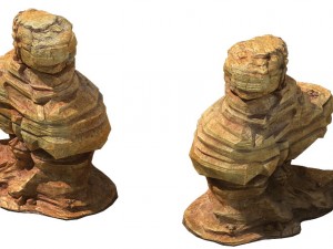 game model - desert gobi - wind stone 09 3D Model