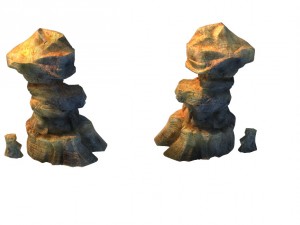 game model - desert gobi - wind stone 19 3D Model