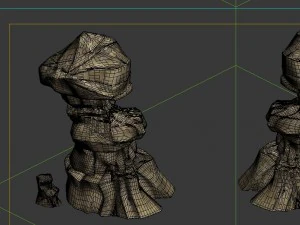 game model - desert gobi - wind stone 19 3D Model