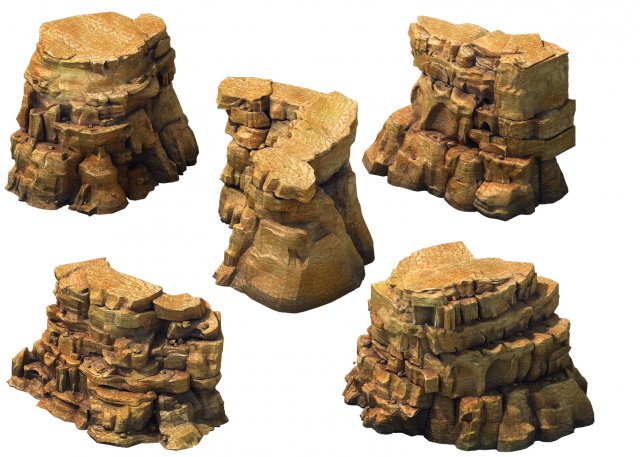 game model - desert gobi - wind stone 23 Model 3D .c4d .max .obj .3ds .fbx .stl .blend