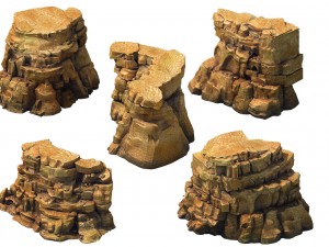 game model - desert gobi - wind stone 23 3D Model