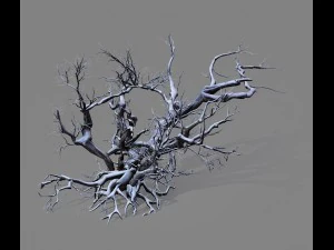 Spielmodell - Schnee - toter Baum 01 3D Modell