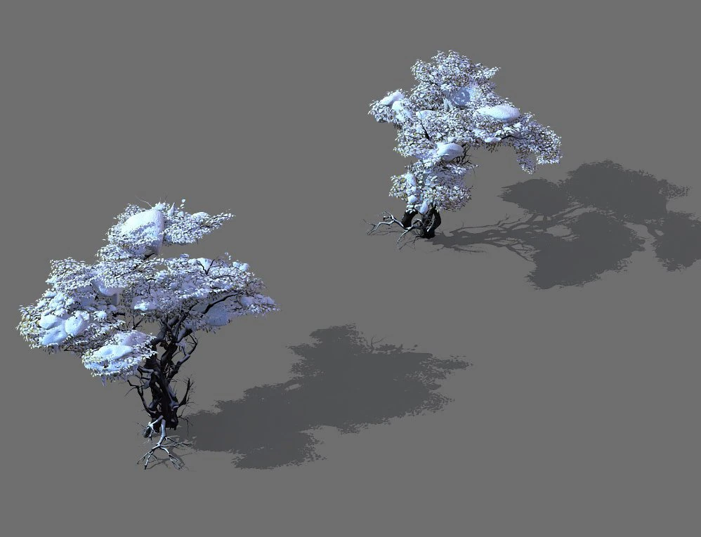game model - snow - dead tree 03 3D Model .c4d .max .obj .3ds .fbx .stl .blend