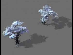 Spielmodell - Schnee - toter Baum 03 3D Modell