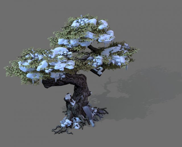 game models - snow - trees 01 3D 模型 .c4d .max .obj .3ds .fbx .stl .blend 