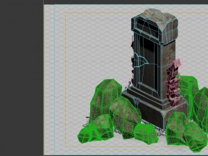 game model - field - broken stones 3D Model