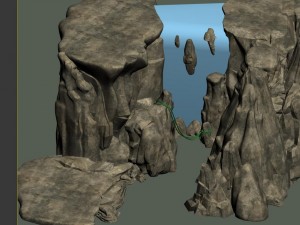 game models - field - waterfall 02 3D 模型
