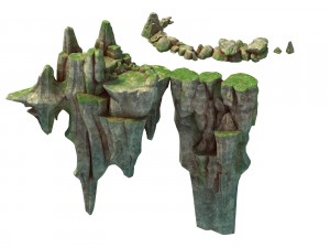 game model - field - cliff hill road 3D Model
