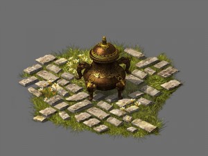 game model - garden - stone incense burner 3D Model