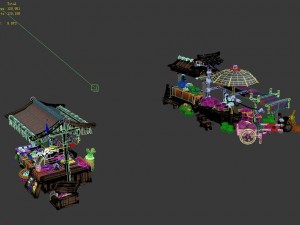 buns fruit stalls - jewelry stalls 3D Model