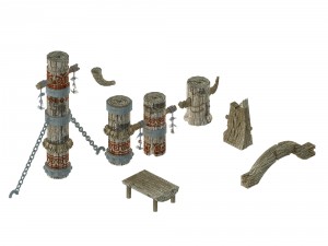 comparable station - pillar accessories 3D Model
