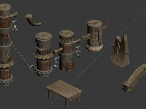 comparable station - pillar accessories 3D Model