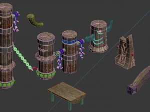 comparable station - pillar accessories 3D Model