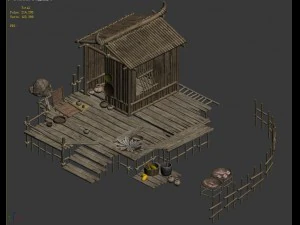 cangwu mountain tribe - ferry - house 3D Model