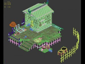 cangwu mountain tribe - ferry - house 3D Model