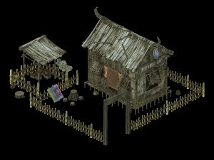 cangwu mountain tribe - armor shop 01 3D Model