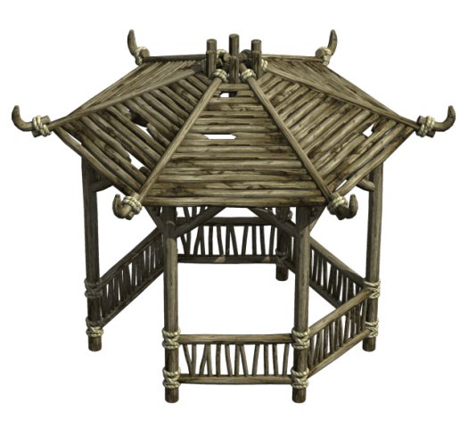 cangwu mountain tribe - hexagonal pavilion 3D Model .c4d .max .obj .3ds .fbx .stl .blend 