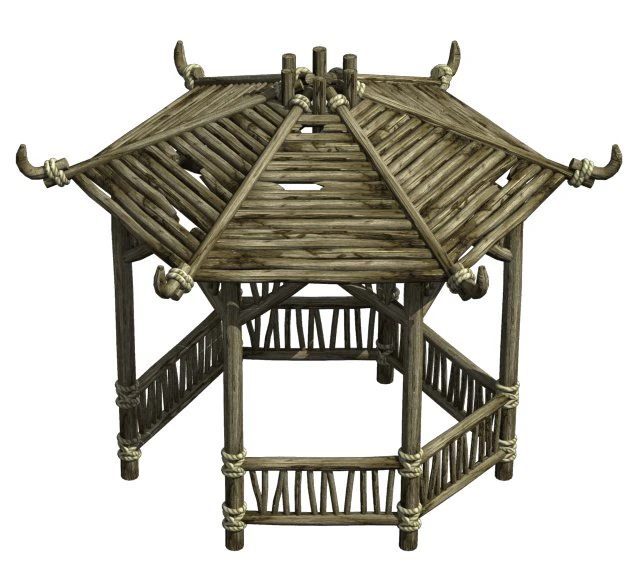 cangwu mountain tribe - hexagonal pavilion 3D Model .c4d .max .obj .3ds .fbx .stl .blend 